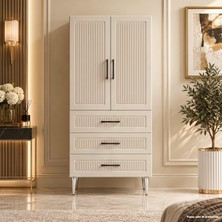 Yurkan Artemis Çok Amaçlı Dolap 60 cm 2 Kapak 3 Çekmece Soft Vizon - Çok Amaçlı Raflı Dolap