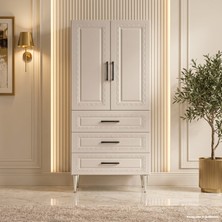 Yurkan Dolmabahçe Çok Amaçlı Dolap 60 cm 2 Kapak 3 Çekmece Soft Kaşmir - Çok Amaçlı Raflı Dolap