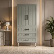 Yurkan Notting Hill Çok Amaçlı Dolap 60 cm 2 Kapak 3 Çekmece Soft Somon - Çok Amaçlı Mutfak Dolabı