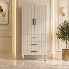 Yurkan Hierapolis Çok Amaçlı Dolap 60 cm 2 Kapak 3 Çekmece Soft Aytaşı - Çok Amaçlı Banyo Dolabı