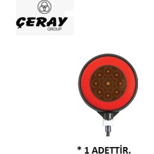 Ceray Neon LED Küpe Lamba Sarı - Kırmızı - Krom Gövdeli Kamyon Tır Treyler Vs. Çeray 2020005 1 Adettir.