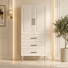 Yurkan Stresa Çok Amaçlı Dolap 60 cm 2 Kapak 3 Çekmece Lake Krem - Çok Amaçlı Erzak Dolabı