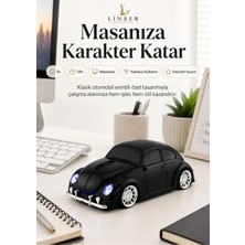 Klasik Siyah Beetle Vosvos Tasarımlı 2.4g Kablosuz Mouse USB Alıcılı Kırmızı Araba Şeklinde Optik Mouse