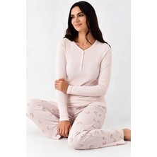 Pierre Cardin V Yaka Düğmeli Modal Kadın Pijama Takımı