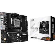 Store B850M Pro-A Matx Anakart, Amd Am5 Ryzen 9000 & 8000, Ddr5, 3x M.2 Ssd, 4K 120Hz, Amd Expo