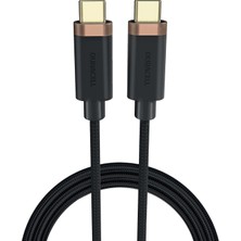 Store 1m Usb-C To Usb-C Örgülü Şarj Kablosu - Siyah