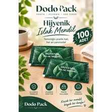 Dodo Pack 100'lü Hijyenik Islak Mendil Koyu Yeşil Parfümlü Günlük Kullanım İçin Uygun