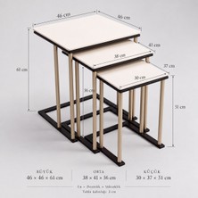 Fumor Neo Bonj 3'lü Zigon Sehpa Set