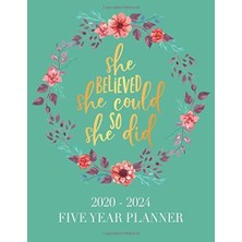 Zemira She Believed She Could So She Did: 2020 - 2024 5 Year Planner Green 60 Months Calendar And Organize