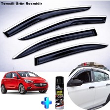 Caraks Opel Corsa E Cam Rüzgarlığı Abs Krom Nikelajlı Mügen Cam Rüzgarlığı 2015-2019 Arası + Ebrayn 500 ml Lastik Parlatıcı