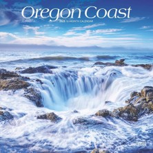 Zemira Oregon Coast 2025 12 x 24 Inch Monthly Square Wall Calendar Plastic-Free