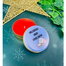 Zemira Giftmoda Halledicem Ama Hangi Birini Tasarımlı Kokulu Teneke Mum (Kırmızı)