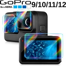CoverZone Gopro Hero 9/10/11/12/13 Black 9h Temperli Cam Ekran Koruyucu Ar Af Hd 2,5d Kenar Premium Koruma