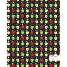 Zemira Apples Notebook: (Dark Edition) Fun 192 Ruled/lined Pages (8X10 Inches / 20.3X25.4 cm / La