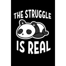 Zemira The Struggle Is Real: Tired Panda College Ruled (6x9 Inches) With 120 Pages | Funny Tired