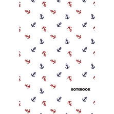 Zemira Notebook: 6" x 9" With Anchors Seamless Pattern Cover; 110 Blank Lined Pages; Matte