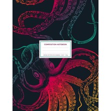 Zemira Octopus 90's Rainbow: Sea Life Octopus College Ruled 8.5X11" Large 100 Lined