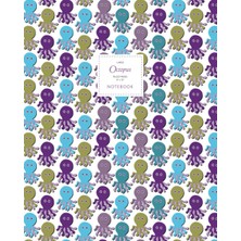 Zemira Octopus - Ruled Pages - 8X10 - Premium: (Winter Edition) Fun 192 Ruled/lined Page