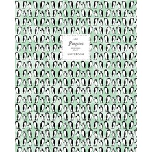 Zemira Penguins - Ruled Pages - 8X10 - Premium: (Spring Green Edition) Fun 192 Ruled/lin
