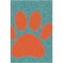 Zemira Orange Dog Paw Print On Teal Background: 110 Page Blank - Ruled Paper Journal - 6" x 9" (1
