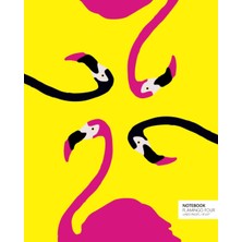 Zemira Flamingo Four: (Yellow Edition) Fun 192 Ruled/lined Pages (8X10 Inches / 20.3X25.