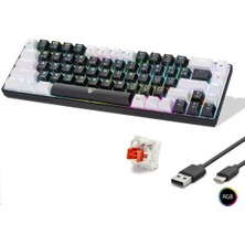 Skygo Gaming Mekanik Klavye Tri Mod Rgb Red Switch - Siyah Beyaz MF1703B