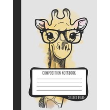 Zemira Composition Notebook: College Ruled: 100+ Lined Pages Writing Journal: Nerdy Giraffe In Glasses 093
