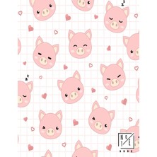 Zemira Notebook: Happy Cute Pigs And Lined Pages, Extra Large (8.5 x 11) Inches, 110 Pages, White
