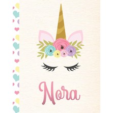 Zemira Nora: Personalized Unicorn Primary Handwriting For Girls With Pink Name | Dotted Midline H