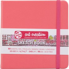 Store Royal Eskiz Defteri, 80 Yaprak, 12 x 12 Cm, Mercan Kırmızısı