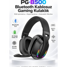 Technodia PG-B500 V5.4 Bluetooth Kablosuz Gaming Kulaklık Rgb Aydınlatma 26 Saat Pil Düşük Gecikme