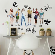 Store RMK4675SCS Stranger Things Soy ve Yapıştır Duvar Çıkartmaları, Beyaz, Siyah, Mavi