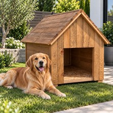 KARAS AHŞAP Doğal Ahşap Köpek Kulübesi Büyük Irk Köpekler Için Dış Mekan Bahçe Köpek Evi