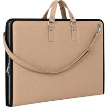 Store 40X55 cm Suni Deri Saplı ve Askılı Resim Proje Çantası Camel – 35X50 cm Uyumlu, Cepli