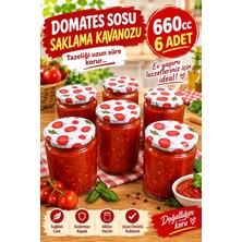 Evim 365 Desen Kapaklı 660 cc Cam Konserve Kavanoz 6'lı