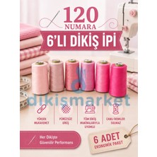 dm dikişmarket 120 No 6’lı Dikiş İpi Seti – Her Dikişte Güçlü ve Pürüzsüz Dikiş Pembe Tonları