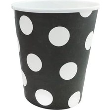 Store Benim Marifetlerim - Siyah Beyaz Puantiyeli Karton Bardak 8 Adet