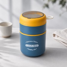 Store 2 Katlı Paslanmaz Çelik Beslenme Kutusu, Kaşıklı, Isı Yalıtımlı,mavi
