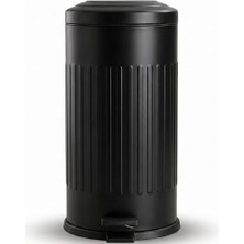 Store 16 Litre Vintage Siyah Metal Çöp Kovası - 44.4 x 24.5 Cm, Çıkarılabilir Kova Metal Çöp Kutusu, Çöp Sepeti, Sızdırmaz, Koku Hapseder, Banyo, Mutfak, Yemek Odası