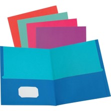Store 53274EE Belge Klasörü, Dokulu Kağıt, Farklı Renkler (Mavi, Mor, Mavi Yeşil, Turuncu, Pembe), Kontrast Iç Yüzey, Mektup Boyutu, Kutu Başına 25 Adet