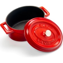 Store Metal Oval Mini Tencere, Kırmızı
