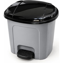 Store 3 Litre Plastik Pedallı Çöp Kovası Iç Hazneli Iç Kovalı Kapaklı Çöp Kutusu, Pedallı Çöp Kutusu, Küçük Boy Banyo Ofis Mutfak Çöp Kovası (Gri)