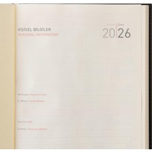 Store 2026 Günlük Çizgili Ajanda S. Deri Ajanda Telefon Kılıflı Kapak 17X24 cm Taba