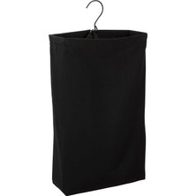 Store Hanging Cotton Canvas Laundry Hamper Bag, Black