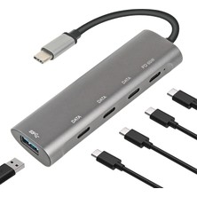 Store Macbook Şarj Uyumlu Type-C Destekli 60W Pd Tüm Bilgisayarlar Için Şarj Uyumlu 5 In 1 Hub Dönüştürücü Çevirici Çoklayıcı USB Typec Girişli C268