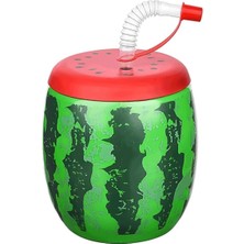 Store Marka Karpuz Desenli Pipetli Bardak, 900 ml Kapasiteli, Çok Renkli