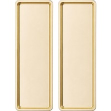 Store Paslanmaz Çelik, Dikdörtgen Sunum Tepsisi, Gold, 33X13 Cm, Düz, Çay, Kahve, Pasta Sunum, 2 Adet
