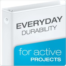 Store Economy 3 Halkalı Bağlayıcı, 1 Inç, Yuvarlak Halkalar, 225 Sayfa, Clearvue Sunum Görüntüsü, Yapışmaz, Beyaz, 12 Çizgi Film (90621)