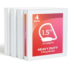 Store Kardinal 3,8 cm D-Ring View Bağlayıcı Madde, Paket Başına 4, Her Biri 1 x Siyah, Mavi, Yeşil ve Kırmızı (29300) Beyaz