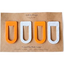 Store De&de Design Premium 3D Tasarım Kitap Ayracı Seti (4'lü Paket) - Minimalist Modern & Fütüristik Kitap Ayraçları